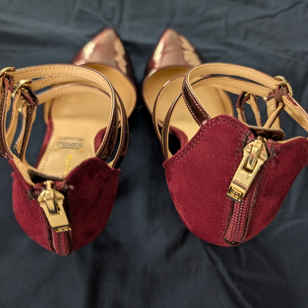 Liz Claiborne Burgundy Strappy Heels - Picture 3 of 4